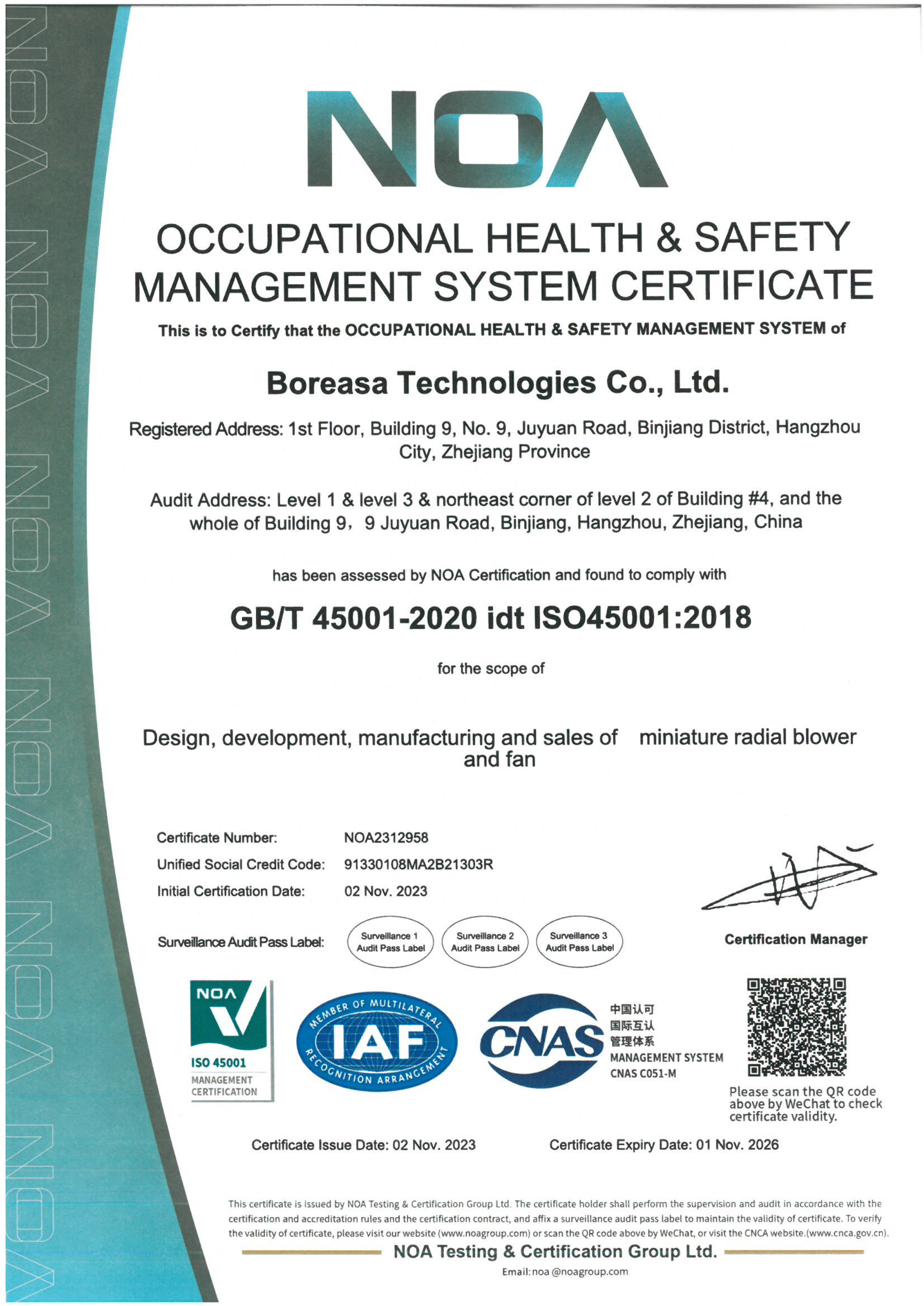 ISO45001职业健康安全管理体系认证证书（英文）_00